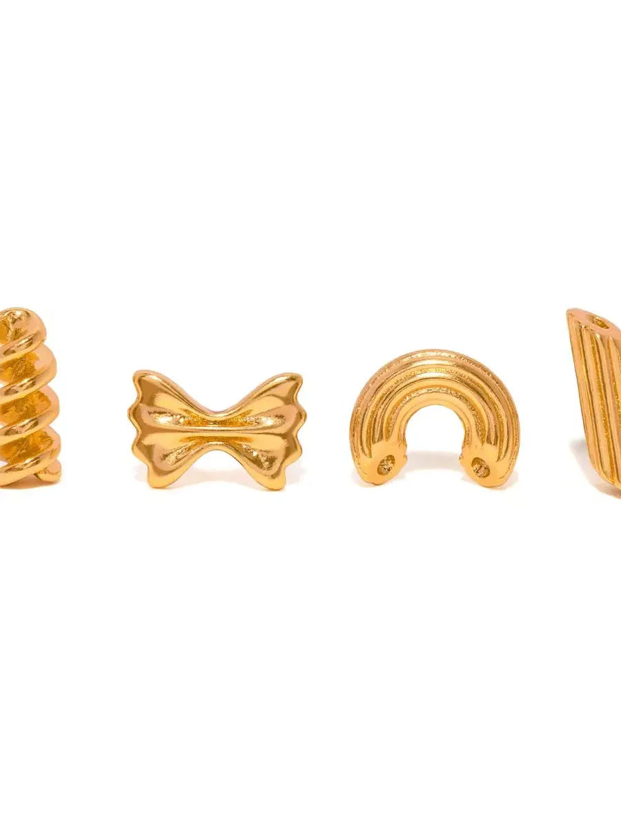 Серьги-гвоздики Al Dente Pasta Stud Set Girls Crew — изображение 2 из 4, оттенок золото
