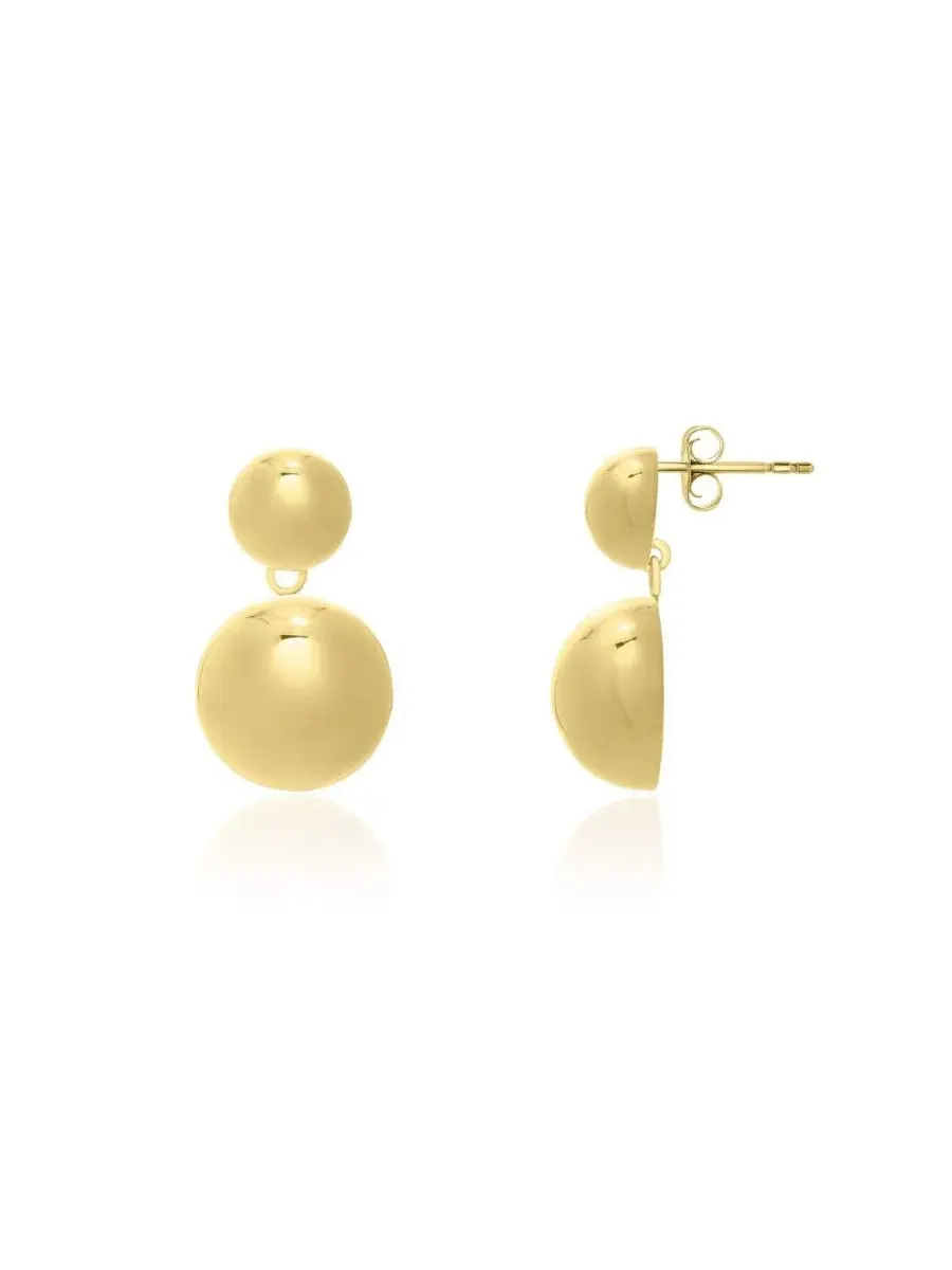 Серьги-гвоздики с круглыми подвесками Puffy Round Drop The Lovery — изображение 1 из 3, оттенок золотистый-серебристый