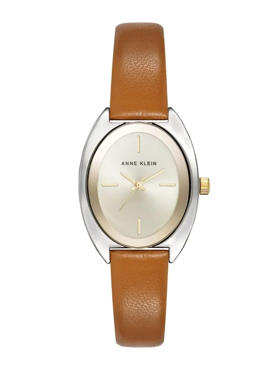 Женские часы Anne Klein, коричневый кожаный ремешок, 28 мм