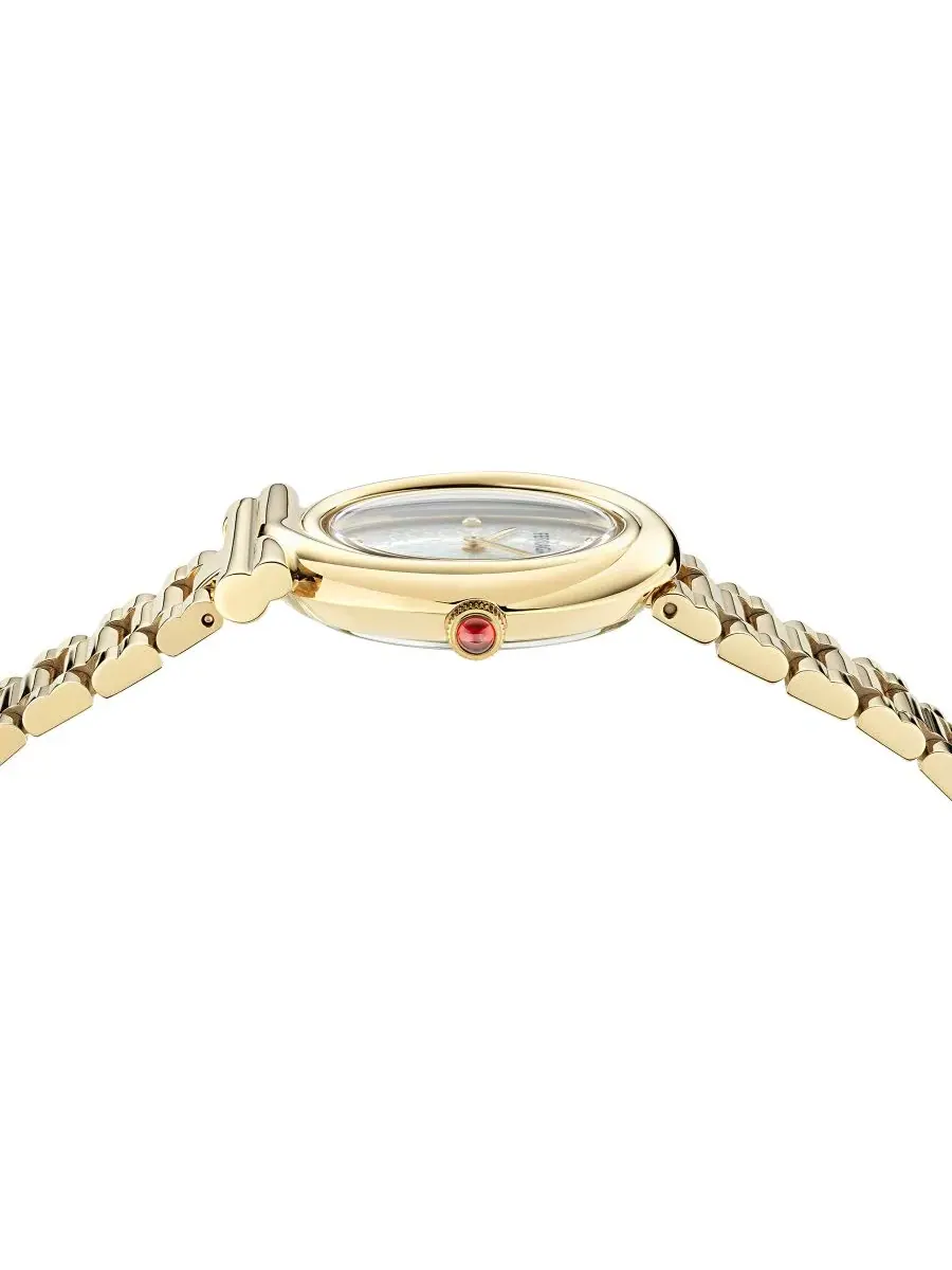 Женские швейцарские часы Gancini Twisted Diamond Accent Gold Ion Plated Bracelet Watch 32mm с витым — изображение 2 из 4