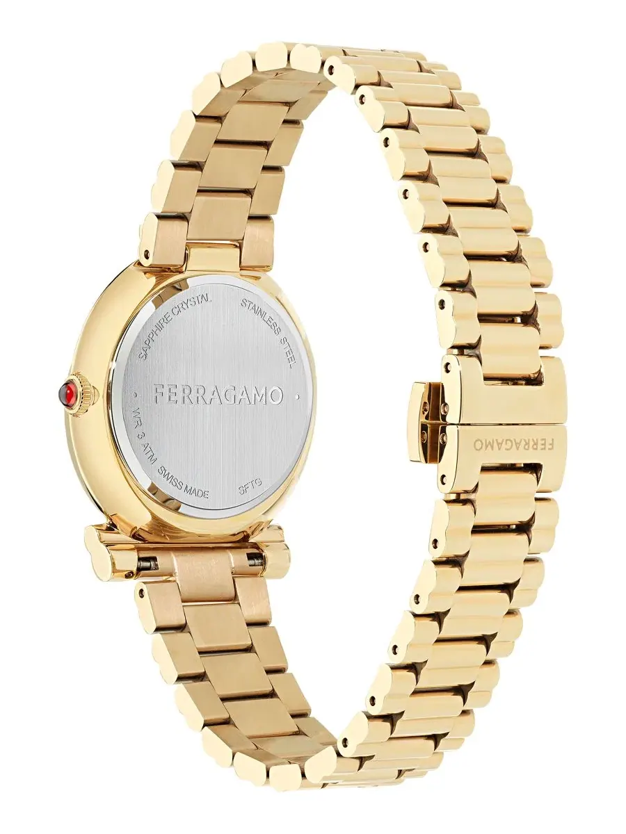 Женские швейцарские часы Gancini Twisted Diamond Accent Gold Ion Plated Bracelet Watch 32mm с витым — изображение 3 из 4
