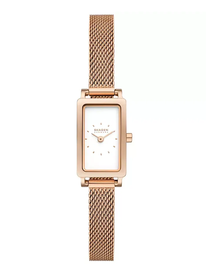Женские часы Hagen Micro Two Hand с корпусом из нержавеющей стали розового золота, 30 мм Skagen