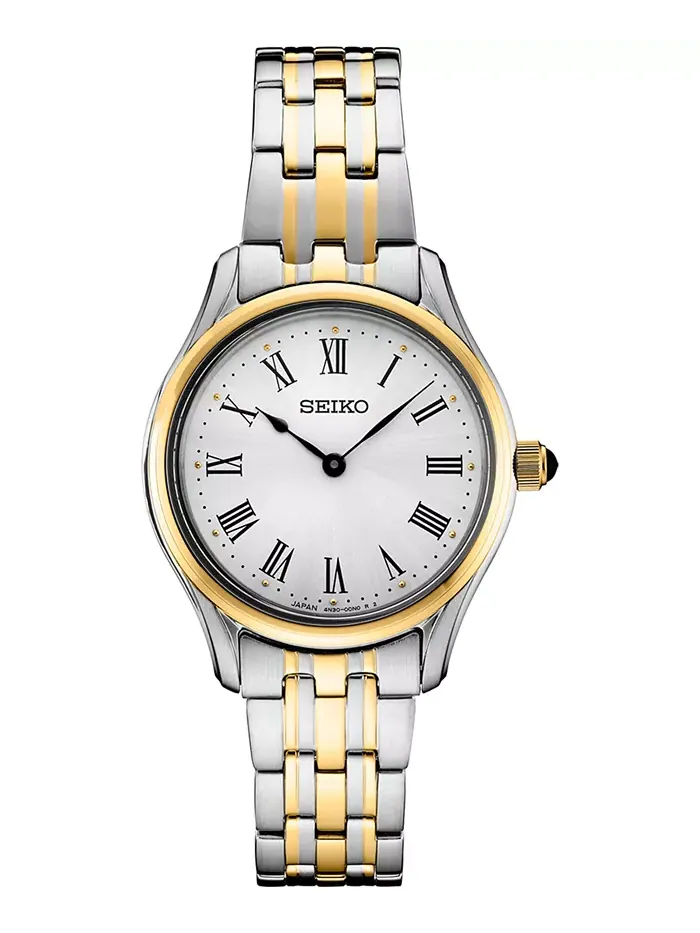 Женские часы Essentials Two-Tone с браслетом из нержавеющей стали, 29 мм Seiko — изображение 1 из 3