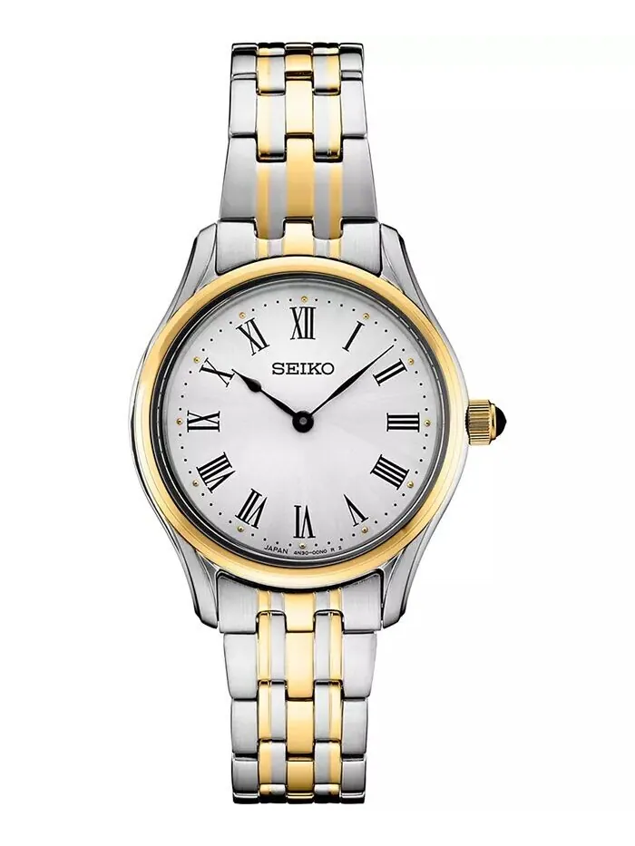 Женские двухцветные часы-браслет из нержавеющей стали Essentials 29 мм Seiko — серебристый
