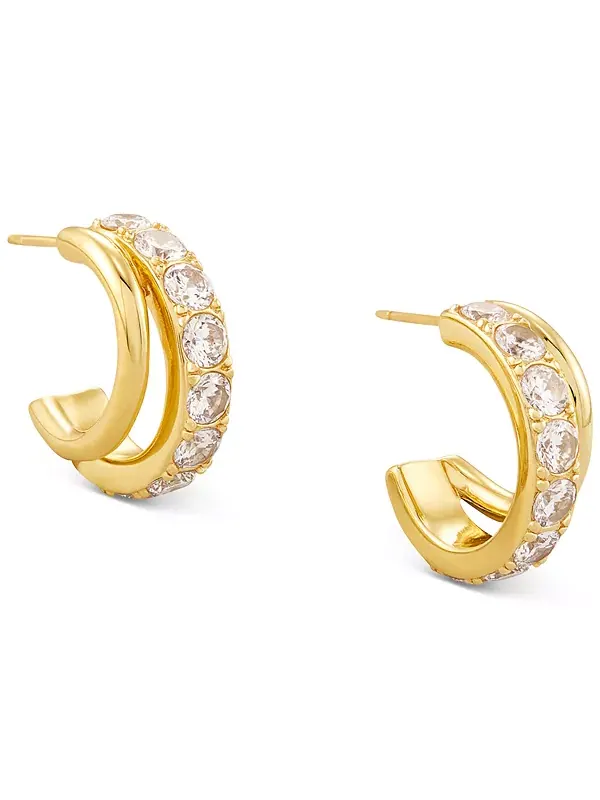 Маленькие серьги-кольца с кубическим цирконием, 0,75 дюйма Kendra Scott — золотистый