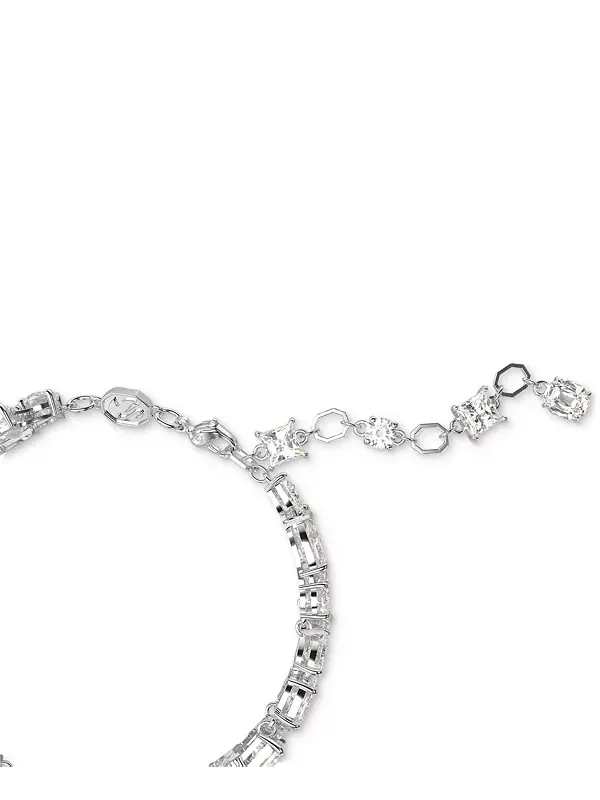 Двухрядный гибкий браслет из смешанных кристаллов с родиевым покрытием Swarovski — изображение 3 из 4, оттенок серебряный