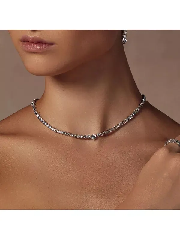Теннисное ожерелье Celeste Bearfruit Jewelry — изображение 2 из 3, оттенок серебряный