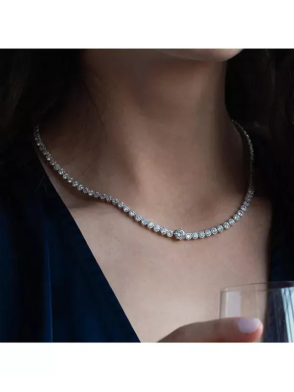 Теннисное ожерелье Celeste Bearfruit Jewelry — изображение 3 из 3, оттенок серебряный