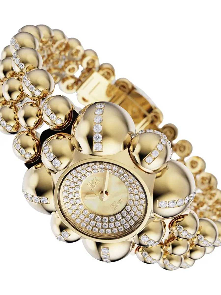 Женские часы Atmosphere Crystal Swiss Quartz 18k Gold-Plated Stainless Steel Jbw — изображение 6 из 6, оттенок золото