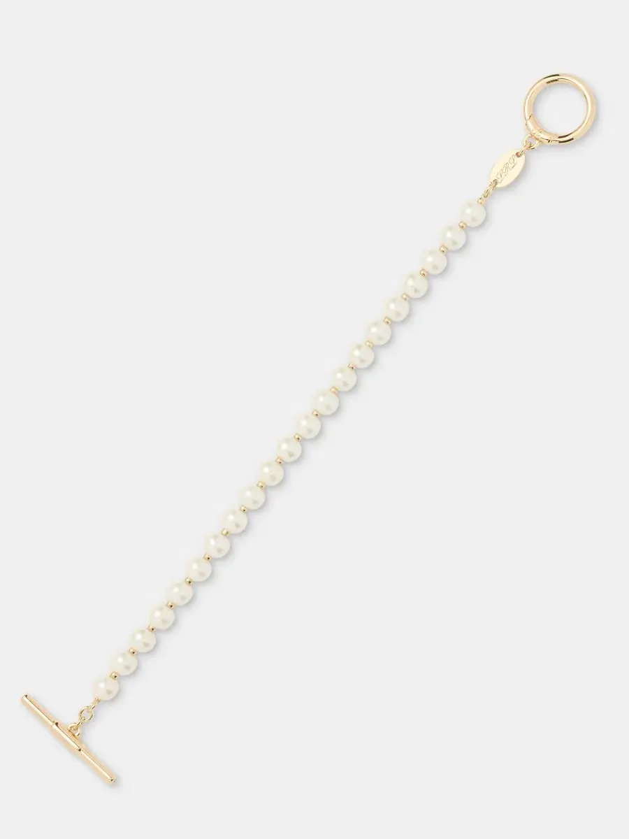 Браслет с жемчугом и логотипом Lauren Ralph Lauren — изображение 2 из 4, оттенок белый