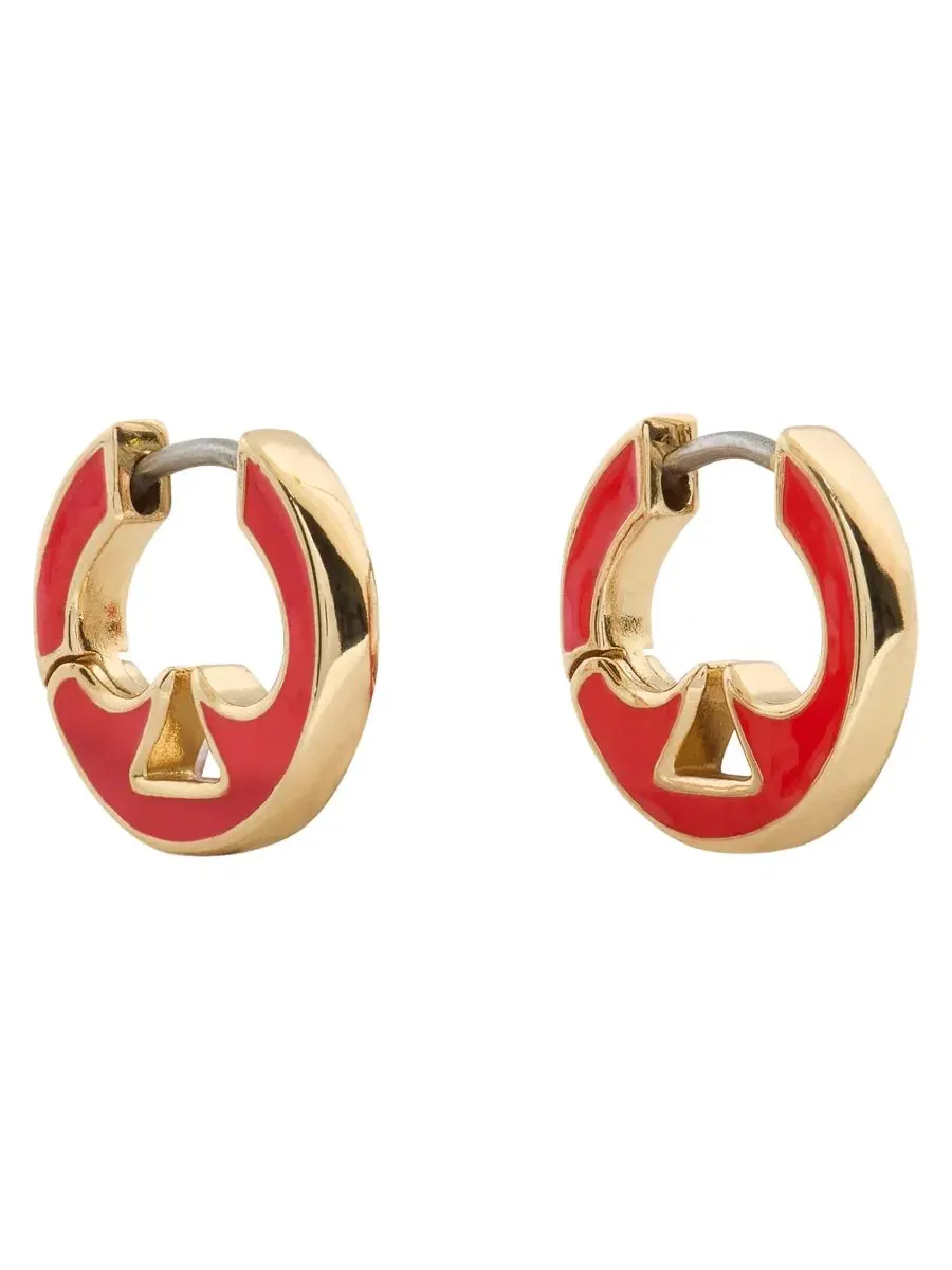 Очень маленькие серьги-кольца с вырезом Kate Spade New York — изображение 1 из 4, оттенок коричневый