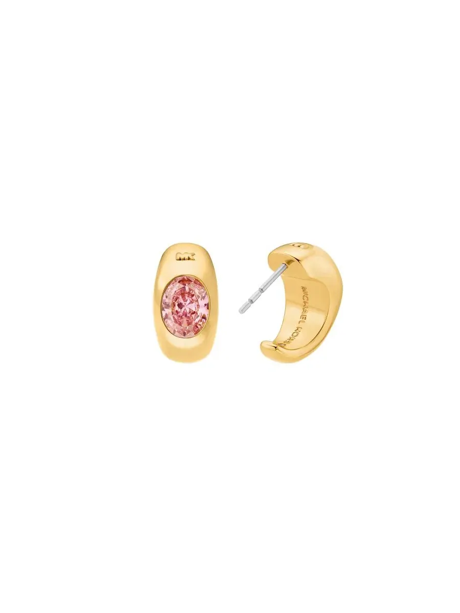 Серьги-кольца с овальными камнями Michael Kors — изображение 2 из 3, оттенок золото
