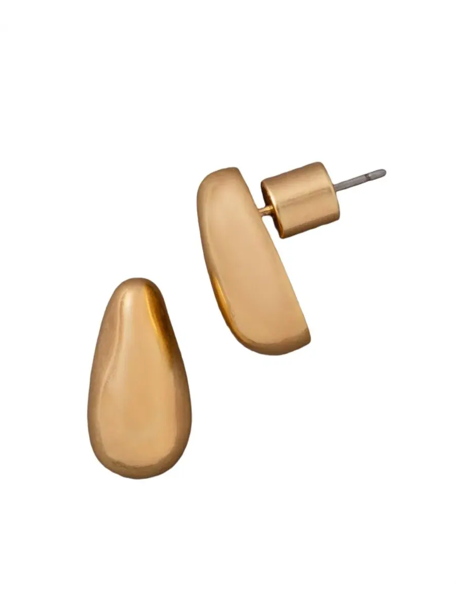 Серьги-гвоздики Gold-Tone Drama Mini Molten Donna Karan New York — изображение 2 из 4, оттенок золото