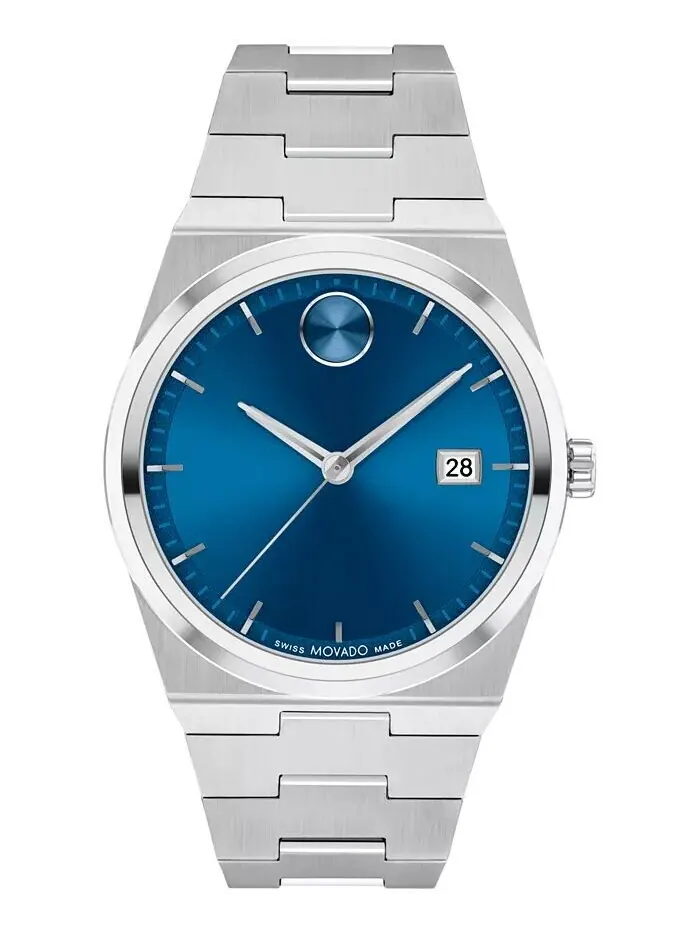 Мужские часы Quest швейцарские кварцевые из нержавеющей стали 40 мм Movado — изображение 1 из 3, оттенок серебристый