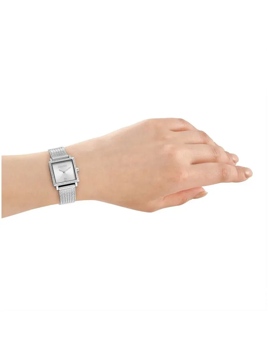 Женские часы DKNY Milanese Quartz Stainless Steel Bracelet Watch — изображение 4 из 4, оттенок серебряный