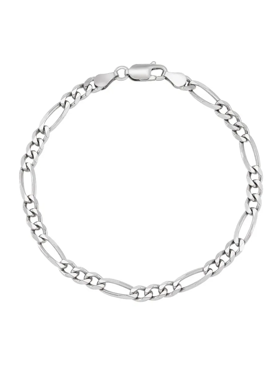 Браслет из стерлингового серебра с цепью Фигаро Italian Silver — серебристый