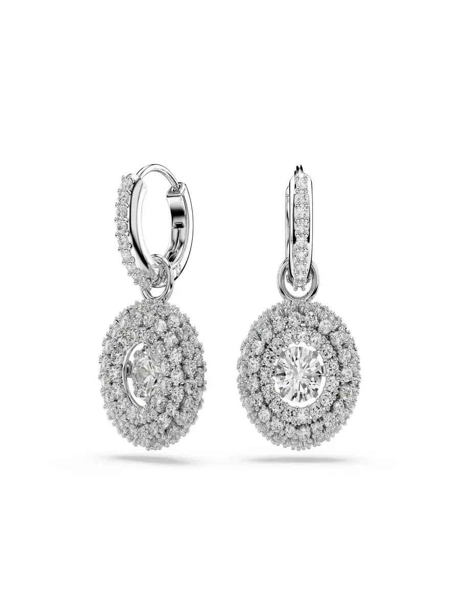 Серьги с белыми кристаллами, модель Sublima Swarovski — изображение 1 из 5, оттенок белый