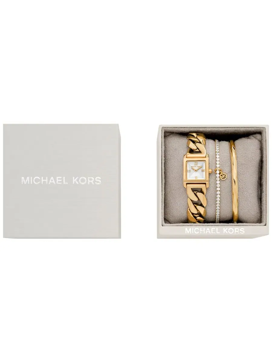 Женские наручные часы Georgie Two-Hand с браслетом и браслетами Michael Kors — изображение 5 из 6, оттенок золото