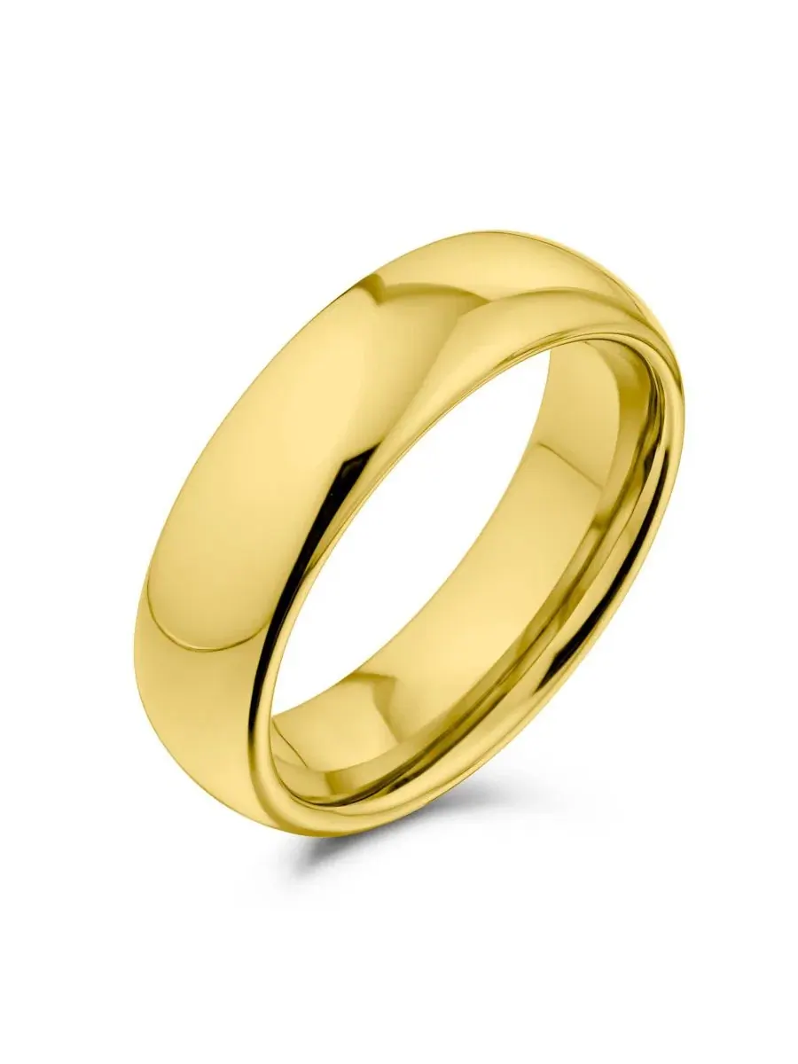 Обручальное кольцо Classic Dome Wedding Band Ring из титана с покрытием 6 мм Bling Jewelry