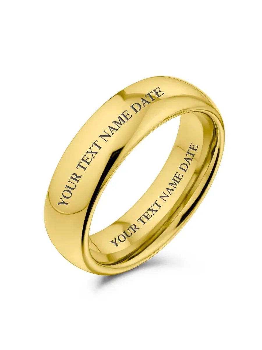 Обручальное кольцо Classic Dome Wedding Band Ring из титана с покрытием 6 мм Bling Jewelry — изображение 5 из 5