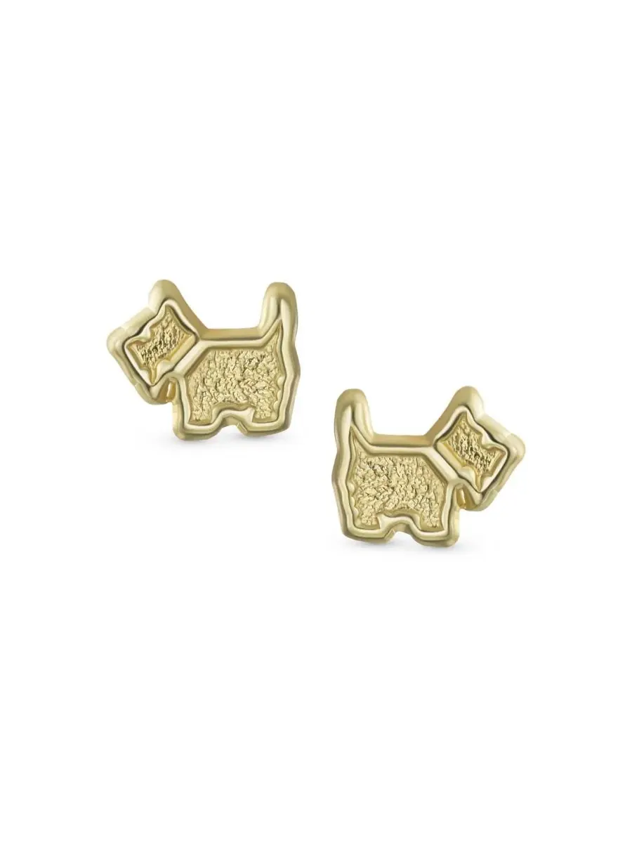 Серьги-гвоздики с собакой 10K золото Bling Jewelry — изображение 2 из 4