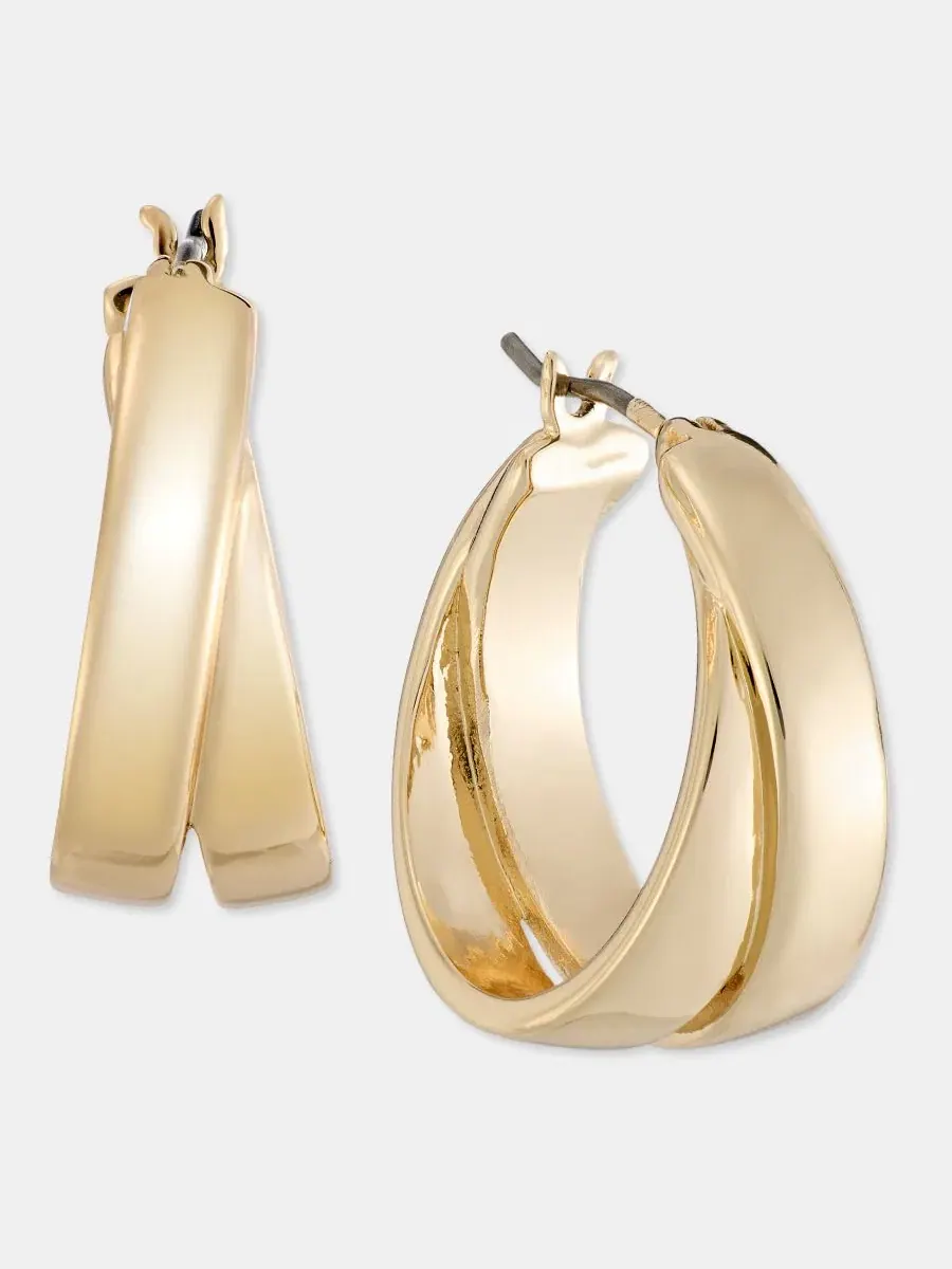 Серьги-кольца Small Twist Hoop KARL LAGERFELD PARIS — изображение 1 из 4, оттенок золото