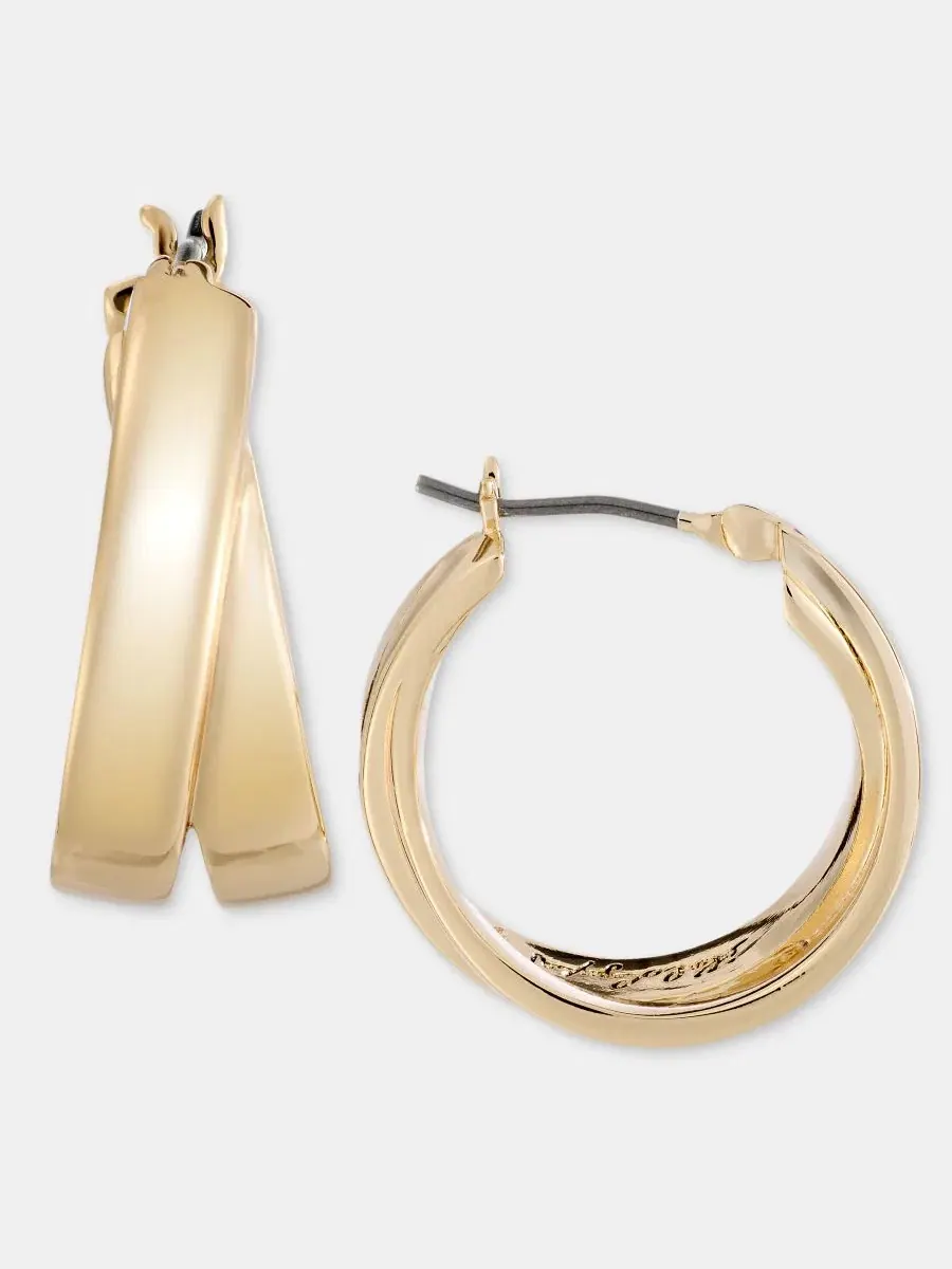 Серьги-кольца Small Twist Hoop KARL LAGERFELD PARIS — изображение 2 из 4, оттенок золото