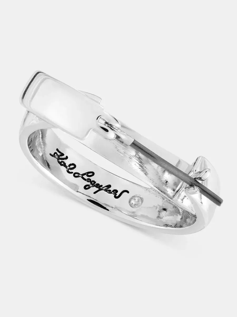 Серьги-кольца Small Twist Hoop KARL LAGERFELD PARIS — изображение 4 из 4, оттенок серебряный