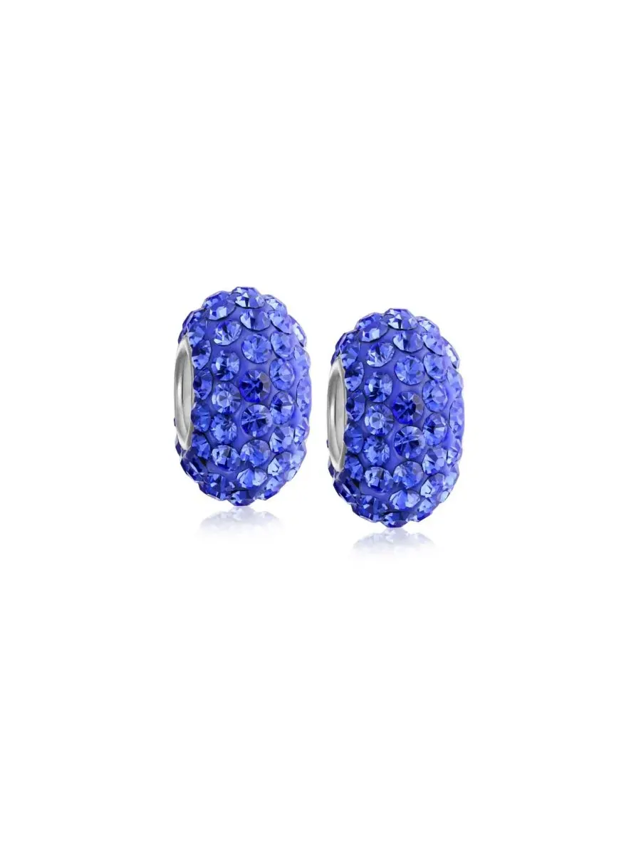 Комплект бусин-шармов с кристаллами, стерлинговое серебро 925 Bling Jewelry