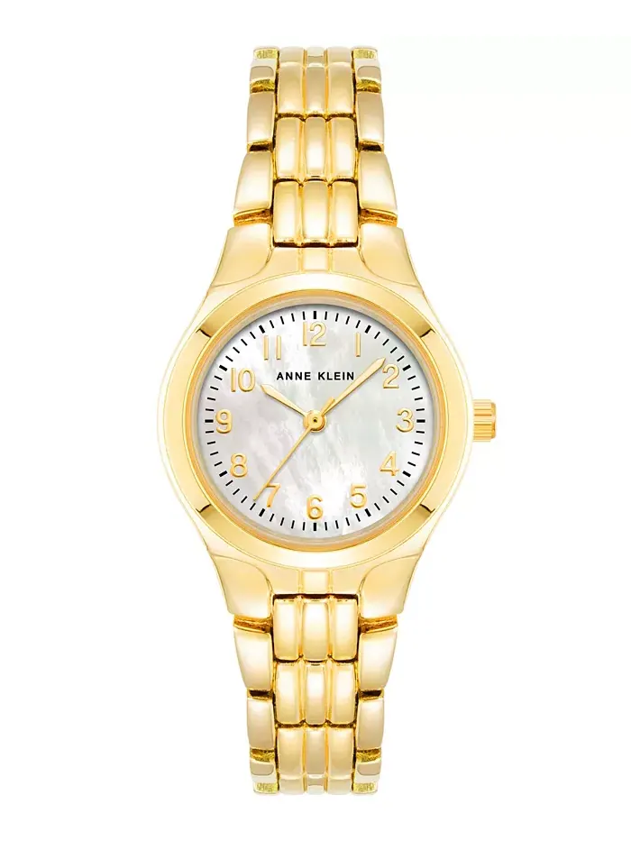 Женские часы Quartz с браслетом из золотистого сплава, 26 мм Anne Klein