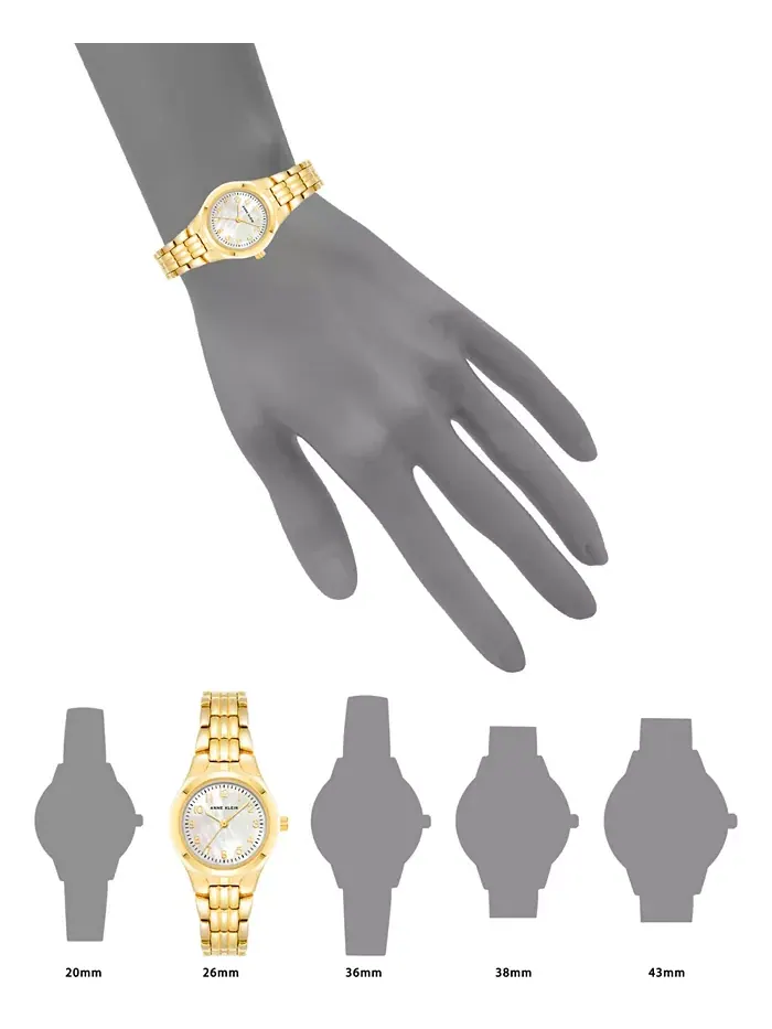 Женские часы Quartz с браслетом из золотистого сплава, 26 мм Anne Klein — изображение 4 из 4