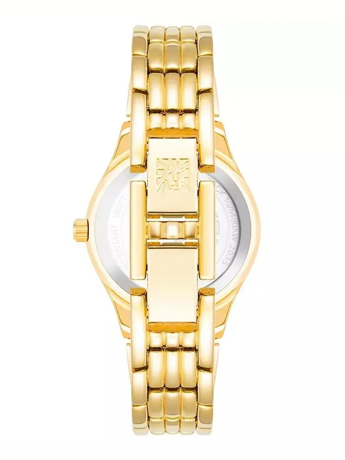 Женские кварцевые часы-браслет из золотистого сплава, 26 мм Anne Klein — изображение 3 из 4, оттенок белый