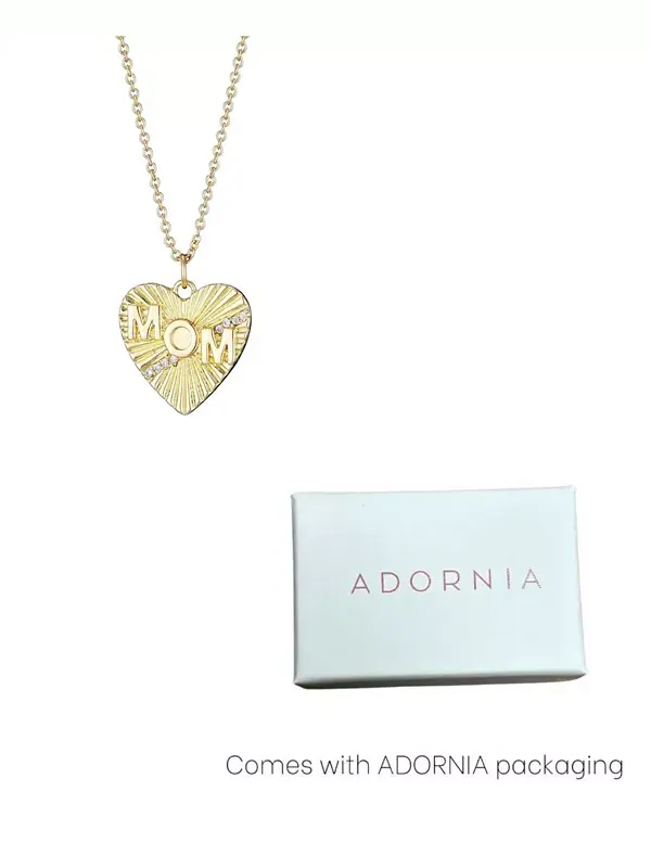 Колье в форме сердца с кубическим цирконием Adornia — изображение 4 из 4, оттенок золото