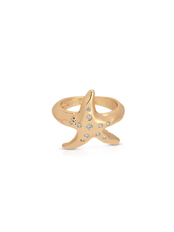 Роскошное кольцо Starfish Ettika — изображение 1 из 3, оттенок золото