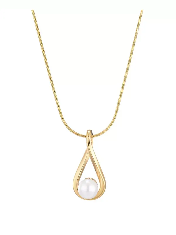 Ожерелье с подвеской из культивированного жемчуга Adornia — изображение 1 из 4, оттенок белый