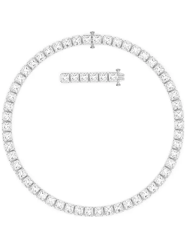 Ожерелье Millenia с родиевым покрытием, 15 дюймов + удлинитель 2 дюйма Swarovski — изображение 1 из 4, оттенок белый