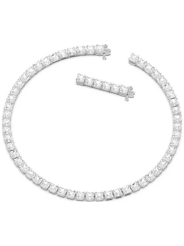 Ожерелье Millenia с родиевым покрытием, 15 дюймов + удлинитель 2 дюйма Swarovski — изображение 3 из 4, оттенок белый