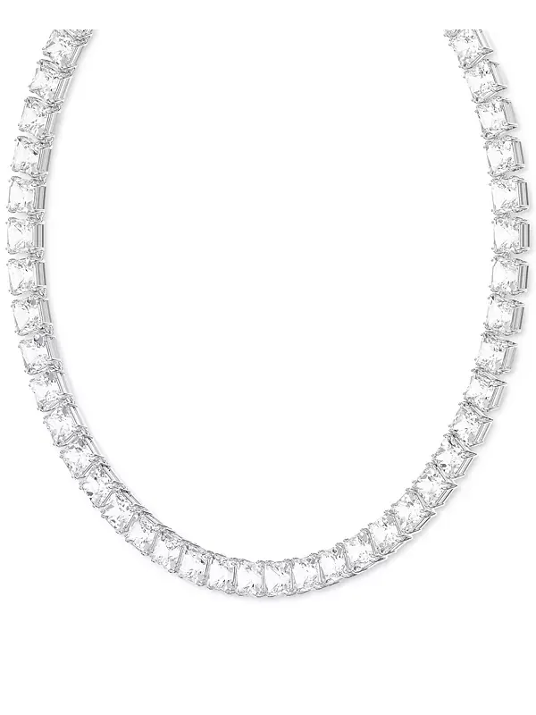 Ожерелье Millenia с родиевым покрытием, 15 дюймов + удлинитель 2 дюйма Swarovski — изображение 4 из 4, оттенок белый