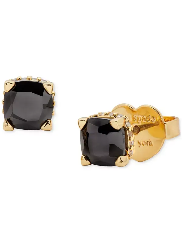 Квадратные серьги-гвоздики с цветными кубическими цирконами Kate Spade New York — изображение 1 из 4, оттенок черный