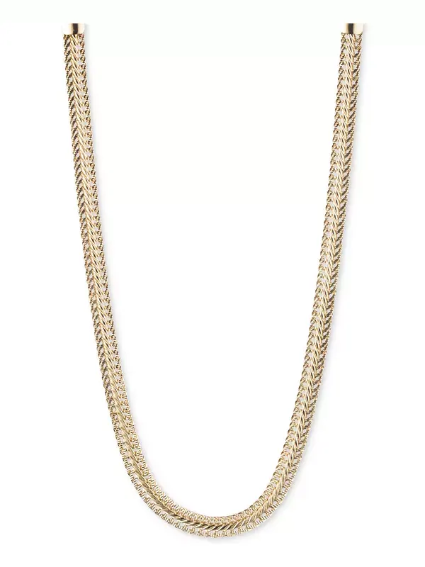 Плоское цепочное ожерелье Anne Klein — изображение 1 из 3, оттенок золото