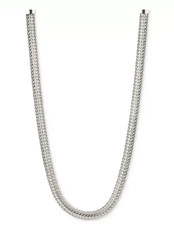 Плоское цепочное ожерелье Anne Klein — изображение 1 из 3, оттенок серебряный
