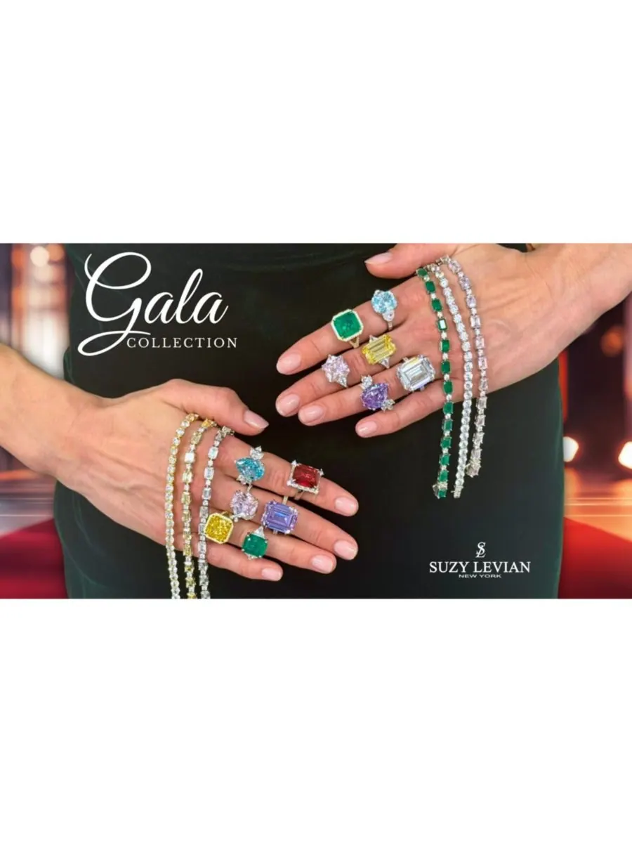 Кольцо для коктейлей Gala Collection из стерлингового серебра с крупными фианитами огранки Ашер в — изображение 5 из 5
