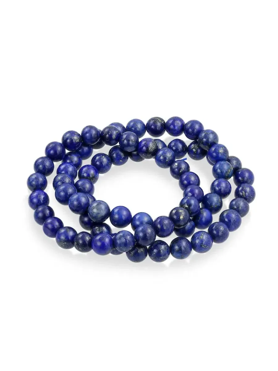 Комплект из 3 эластичных браслетов с бусинами 8 мм Blue Aquamarine Bling Jewelry — изображение 2 из 5, оттенок синий