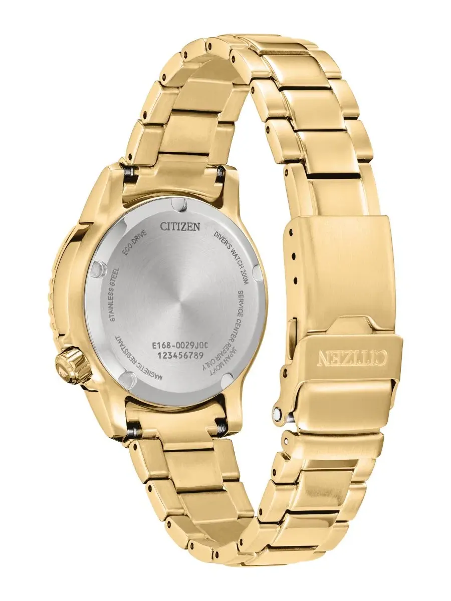 Женские часы Promaster Sea Dive Light Gold с браслетом из нержавеющей стали, 36,5 мм Citizen — изображение 3 из 3