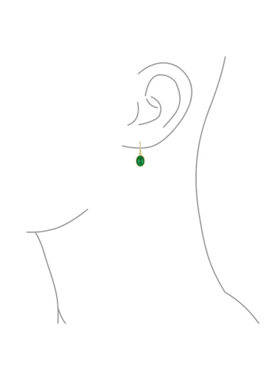 Серьги-подвески из натурального камня с кабошоном овальной формы, модель Classic Elegant Bling — изображение 3 из 4