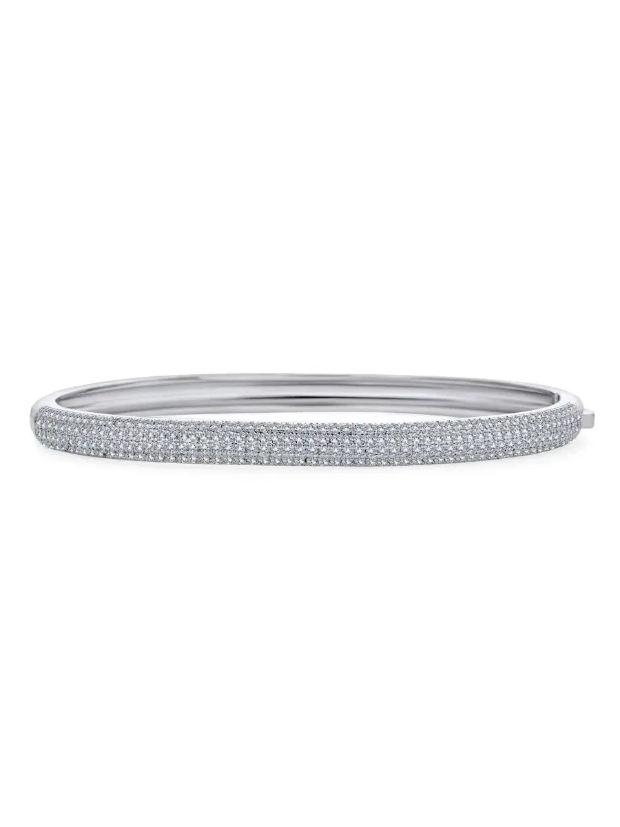 Браслет-обруч с фианитами, половинное вечное сияние, Classic CZ Micro Pave Stackable Half Eternity — изображение 1 из 3