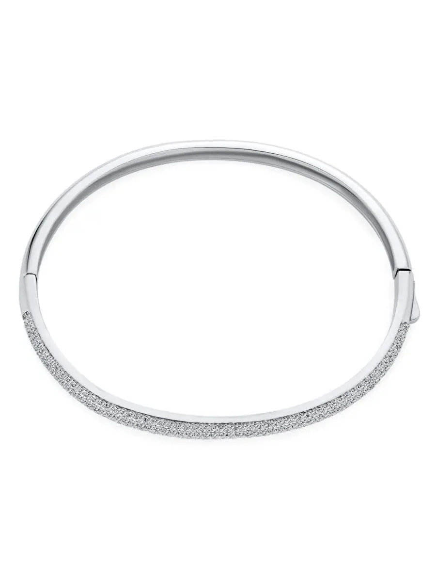 Браслет-обруч с фианитами, половинное вечное сияние, Classic CZ Micro Pave Stackable Half Eternity — изображение 3 из 3