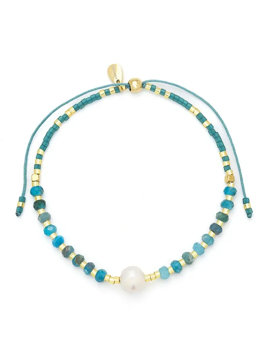Браслет-подвеска с жемчугом и бусинами Miyuki, Lumira Mini Pearl Gemstone Kamaria