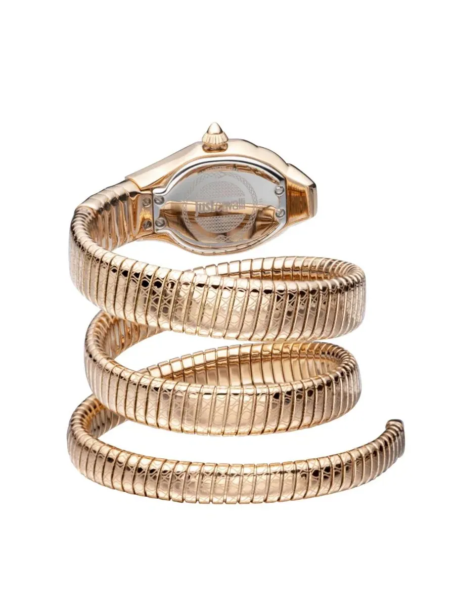 Женские часы Glam Snake Quartz IP Stainless Steel Bracelet Watch Just Cavalli — изображение 2 из 3, оттенок розовый