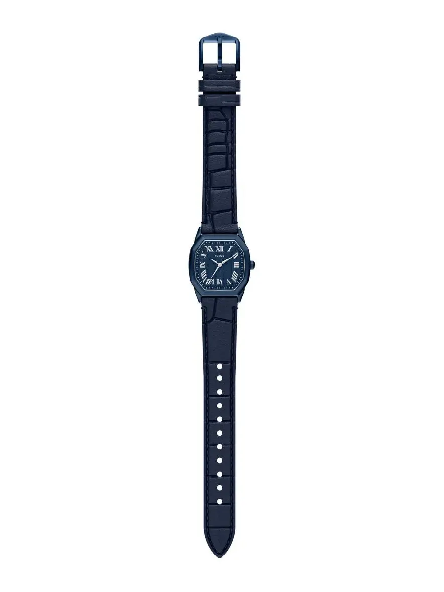 Женские часы Harlow Three-Hand с сатиновым синим циферблатом Fossil — изображение 7 из 8, оттенок синий